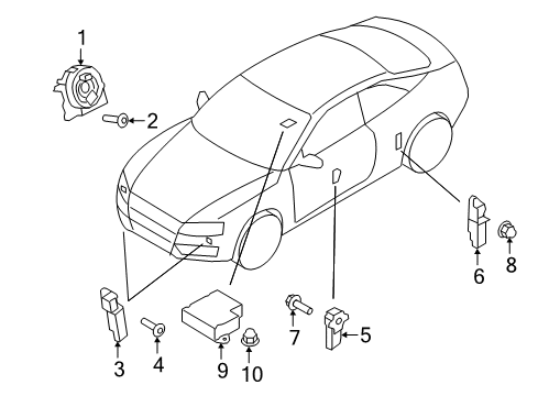 2008 Audi S5 Air Bag Components