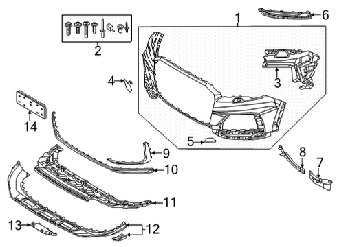 2023 Audi SQ7 Bumper & Components - Front Diagram 1