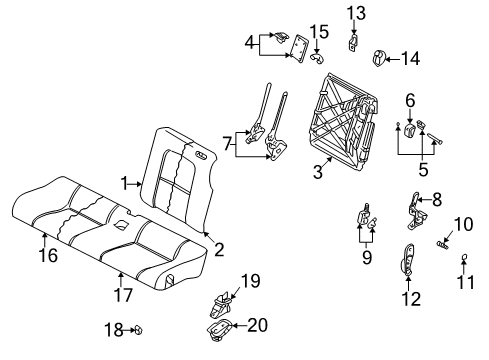 2006 Audi TT Rear Seat Components