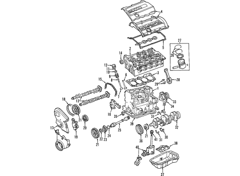 2000 Audi A4 Timing Belt Diagram for 058-109-119-C