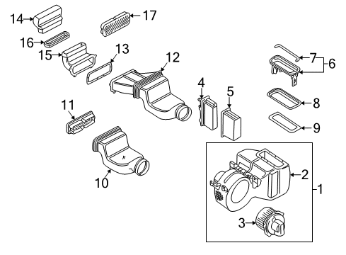 Heater Core Diagram for 701-819-032