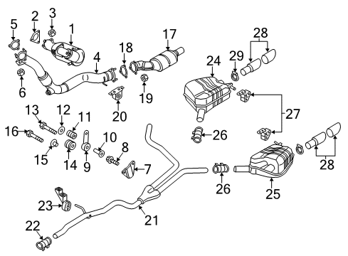 2015 Audi A6 Quattro Exhaust Components Diagram 2