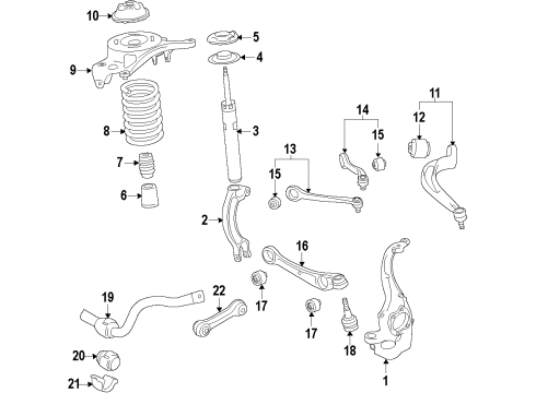 2013 Audi A7 Quattro Front Suspension, Control Arm Diagram 3