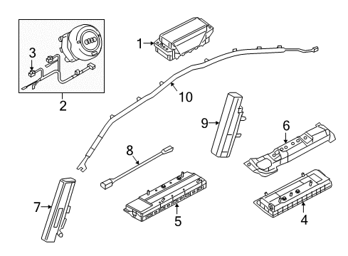 2018 Audi A4 allroad Air Bag Components Diagram 1