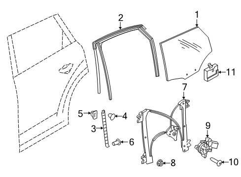 2023 Audi Q7 Glass - Rear Door