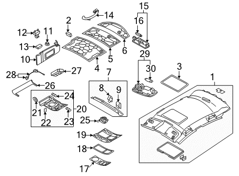 2006 Audi A6 Quattro Interior Trim - Roof Diagram 2