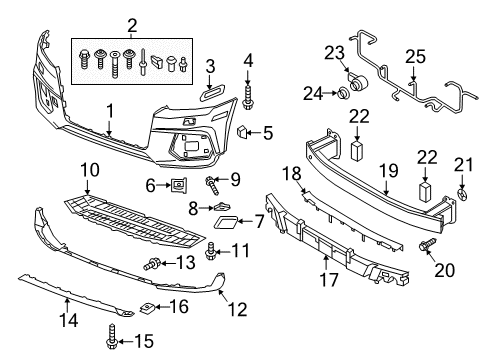 2016 Audi Q3 Quattro Front Bumper Diagram 1