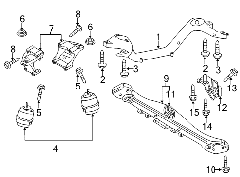 2011 Audi Q7 Mount Bracket Diagram for 7L8-199-308-F