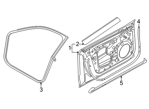 2023 Audi e-tron GT Weatherstrip On Body Diagram for 9J1-831-721-AY