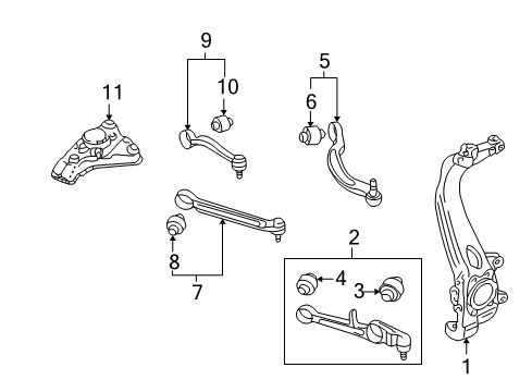 2002 Audi A4 Quattro Front Suspension, Control Arm, Stabilizer Bar Diagram 1