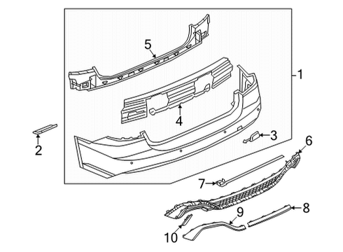 2022 Audi RS7 Sportback Bumper & Components - Rear Diagram 1