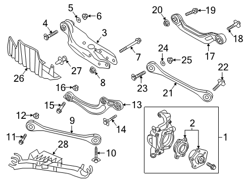 2017 Audi A4 allroad Rear Suspension, Control Arm Diagram 1