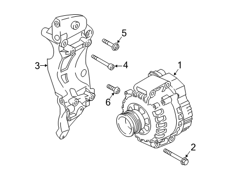 2021 Audi TT RS Quattro Mount Bracket Diagram for 07K-903-141-H