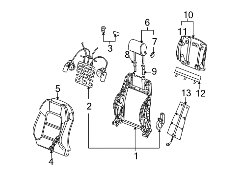 2010 Audi Q7 Front Seat Components Diagram 1