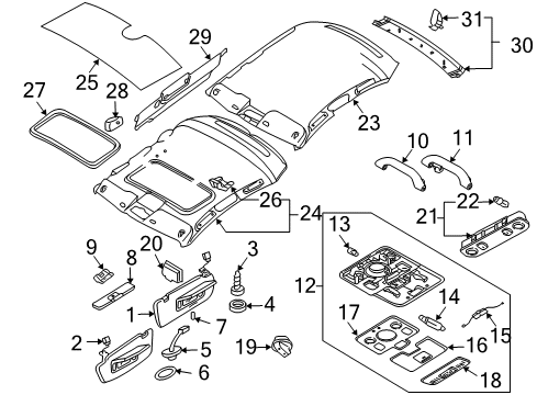 2004 Audi S4 Interior Trim - Roof Diagram 3