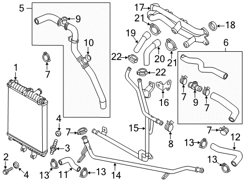 2015 Audi Q7 Lower Hose Diagram for 7L8-121-070-AG