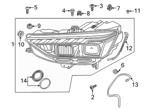 2023 Audi S4 Headlamp Components Diagram 1