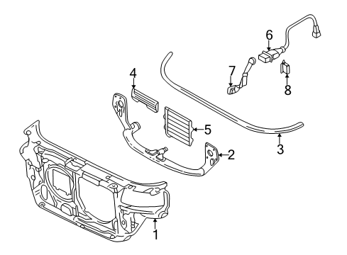 1998 Audi A4 Radiator Support Diagram 1