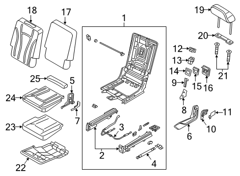 2018 Audi Q7 Second Row Seats, Body Diagram 2