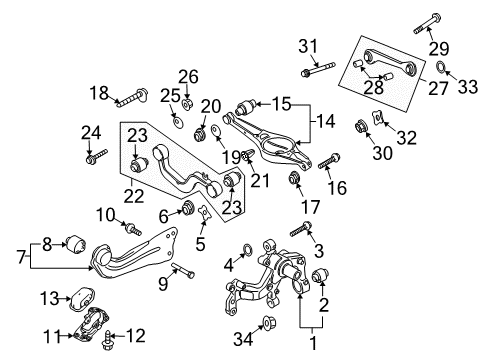 2017 Audi Q3 Quattro Trailing Arm Diagram for 3C0-505-223-F