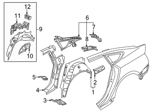 2022 Audi RS5 Sportback Inner Structure - Quarter Panel