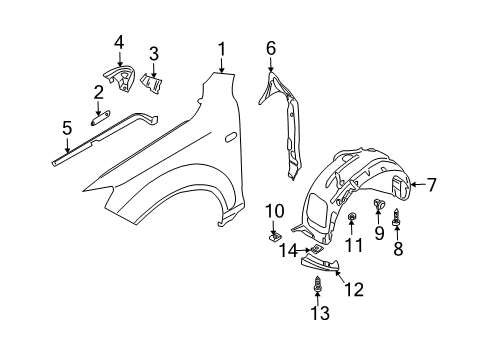 2009 Audi Q7 Fender & Components