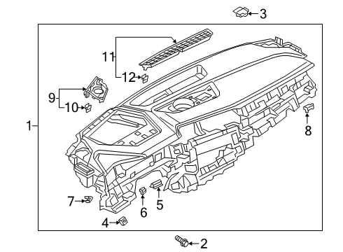 2023 Audi e-tron Quattro Cluster & Switches, Instrument Panel Diagram 1