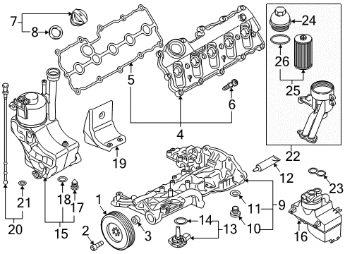 2015 Audi R8 Engine Parts & Mounts, Timing, Lubrication System Diagram 4