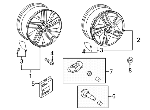 2023 Audi e-tron GT Wheel, Alloy Diagram for 4J3-601-025-J