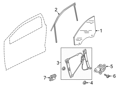 2021 Audi S4 Front Door Glass & Hardware