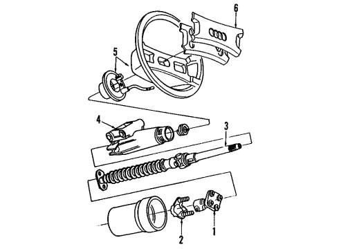 1989 Audi 200 Quattro Steering Column & Wheel, Steering Gear & Linkage Diagram 2