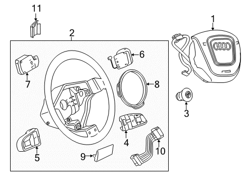 2010 Audi A4 Quattro Steering Column & Wheel, Steering Gear & Linkage Diagram 4