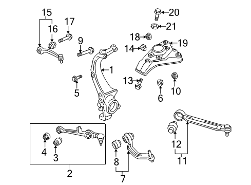 2009 Audi A8 Quattro Front Suspension, Control Arm, Stabilizer Bar Diagram 1