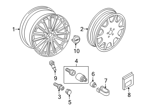 2019 Audi A8 Quattro Wheels, Covers & Trim Diagram 1