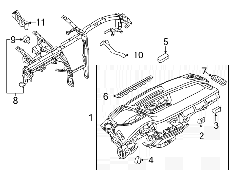 2022 Audi Q7 Cluster & Switches, Instrument Panel Diagram 1