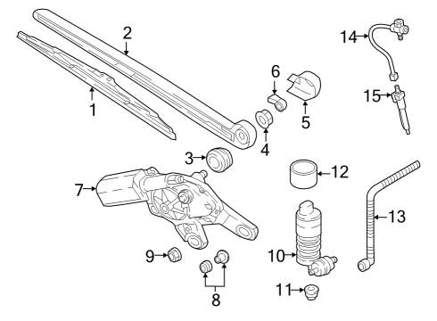 2023 Audi SQ5 Rear Wiper Components Diagram 2