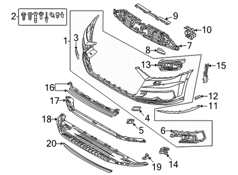 2021 Audi A8 Quattro Bumper & Components - Front Diagram 3