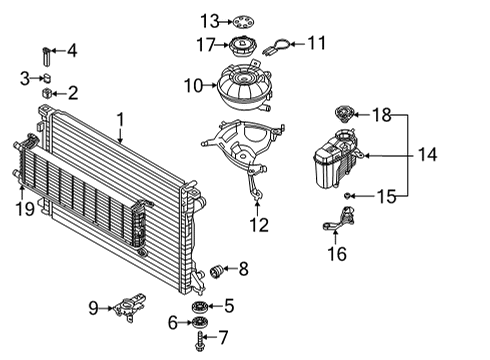 2021 Audi A7 Sportback Radiator Diagram for 8W0-121-251-AA