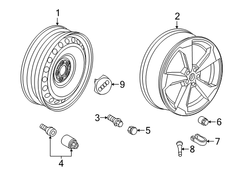 2023 Audi S5 Wheels, Covers & Trim Diagram 6