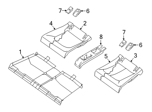 2019 Audi A3 Rear Seat Components Diagram 1