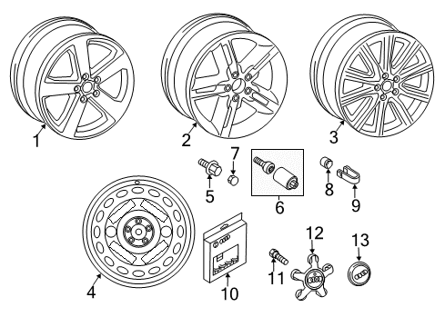 2014 Audi S6 Wheels, Covers & Trim Diagram 2