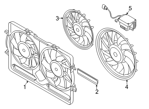 2012 Audi A4 Cooling System, Radiator, Water Pump, Cooling Fan Diagram 1