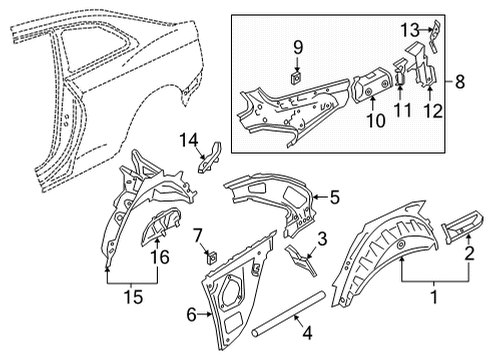 2022 Audi RS5 Inner Structure - Quarter Panel