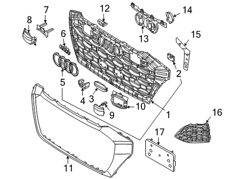 2023 Audi RS Q8 Grille & Components