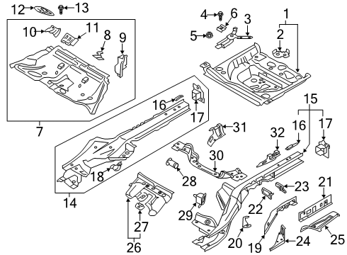 2023 Audi A7 Sportback Rear Floor & Rails