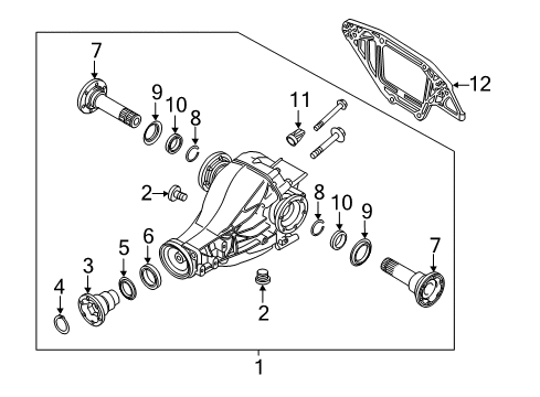 2013 Audi A8 Quattro Axle & Differential - Rear Diagram 1