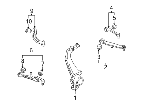 2011 Audi S6 Front Suspension, Control Arm, Stabilizer Bar Diagram 1