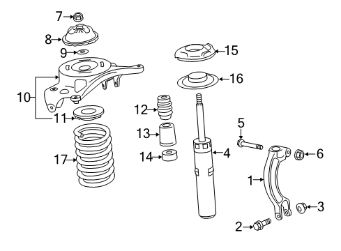 2015 Audi A7 Quattro Struts & Components - Front Diagram 2