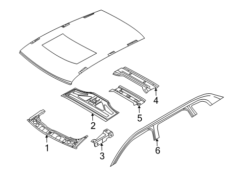 2010 Audi A3 Quattro Roof & Components Diagram 1