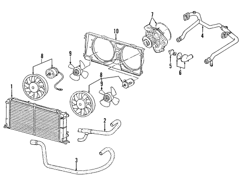 2009 Audi Q7 Cooling System, Radiator, Water Pump, Cooling Fan Diagram 4